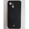 Чехол силиконовый Tecno Spark 40С матовый цветной с визитницей черный 