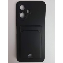 Чехол силиконовый Tecno Spark Go 2/Spark 40C/Smart 10 матовый цветной с визитницей черный 