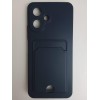 Чехол силиконовый Tecno Spark Go 2/Spark 40C/Smart 10 матовый цветной с визитницей синий 