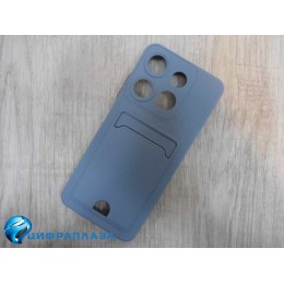 Чехол силиконовый Tecno Spark Go 2023/Pop 7 матовый цветной с визитницей серый