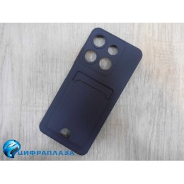 Чехол силиконовый Tecno Spark Go 2023/Pop 7 матовый цветной с визитницей темно-синий