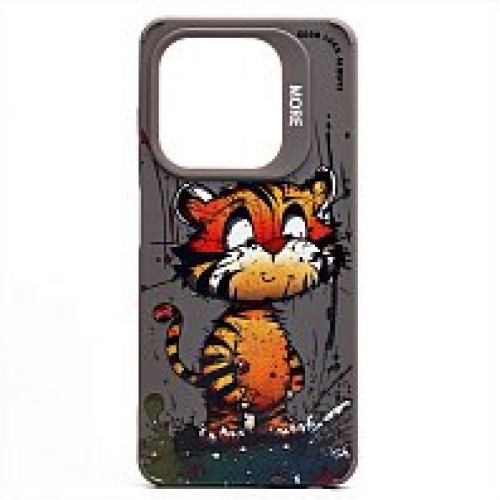 Чехол силиконовый Tecno Spark Go 2024/Pop 8 с принтом "Тигр" серый