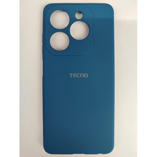 Чехол силиконовый Tecno Spark Go 2024/Pop 8 Silicone Cover с лого темно-синий