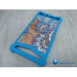 Чехол силиконовый универсальный Pictures 4 голубой №3