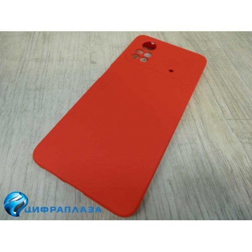 Чехол силиконовый Xiaomi Poco X4 Pro Silicone Cover красный