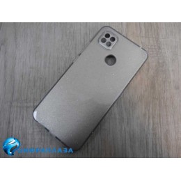 Чехол силиконовый Xiaomi Redmi 10A Fashion с блестками и защитой камеры серый