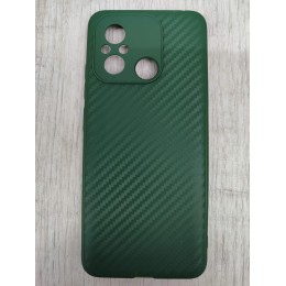 Чехол силиконовый Xiaomi Redmi 12С/POCO C55 карбон зеленый