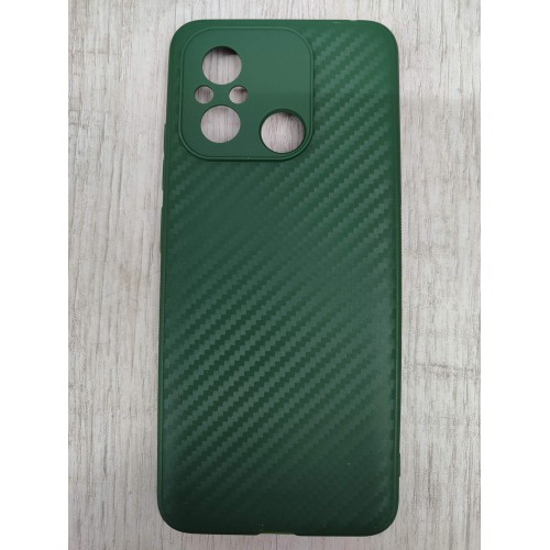 Чехол силиконовый Xiaomi Redmi 12С/POCO C55 карбон зеленый