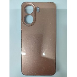 Чехол силиконовый Xiaomi Redmi 13C/POCO C65 блестки с защитой камеры шоколадный
