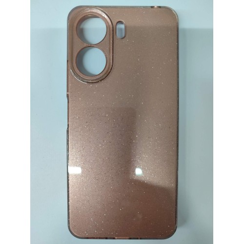 Чехол силиконовый Xiaomi Redmi 13C/POCO C65 блестки с защитой камеры шоколадный