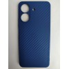 Чехол силиконовый Xiaomi Redmi 13C/POCO C65 карбон синий