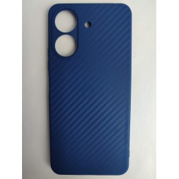 Чехол силиконовый Xiaomi Redmi 13C/POCO C65 карбон синий
