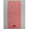 Чехол силиконовый Xiaomi Redmi 13C/POCO C65 матовый цветной с визитницей розовый