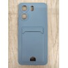 Чехол силиконовый Xiaomi Redmi 13C/POCO C65 матовый цветной с визитницей серый