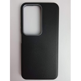 Чехол силиконовый Xiaomi Redmi 15 ЭкоКожа с оободком черный