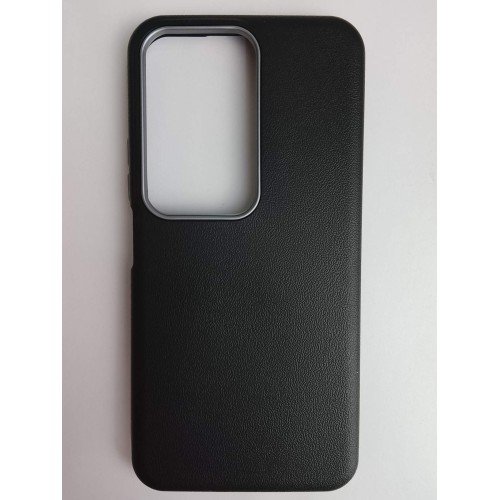 Чехол силиконовый Xiaomi Redmi 15 ЭкоКожа с оободком черный