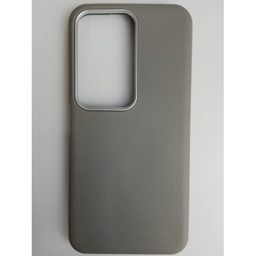 Чехол силиконовый Xiaomi Redmi 15 ЭкоКожа с оободком серый