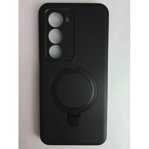 Чехол силиконовый Xiaomi Redmi 15 MagSafe цветной с кольцом черный