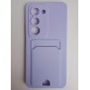 Чехол силиконовый Xiaomi Redmi 15 матовый цветной с визитницей сиреневый