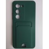 Чехол силиконовый Xiaomi Redmi 15 матовый цветной с визитницей зеленый