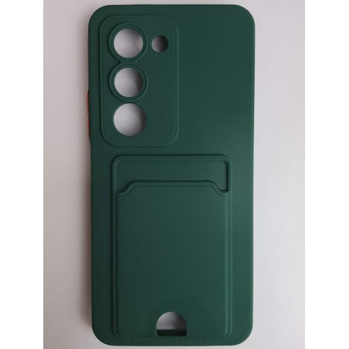 Чехол силиконовый Xiaomi Redmi 15 матовый цветной с визитницей зеленый