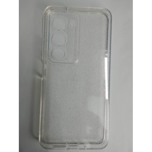 Чехол силиконовый Xiaomi Redmi 15 прозрачный с блестками SILVER