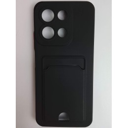 Чехол силиконовый Xiaomi Redmi 15C/POCO C85 матовый цветной с визитницей черный