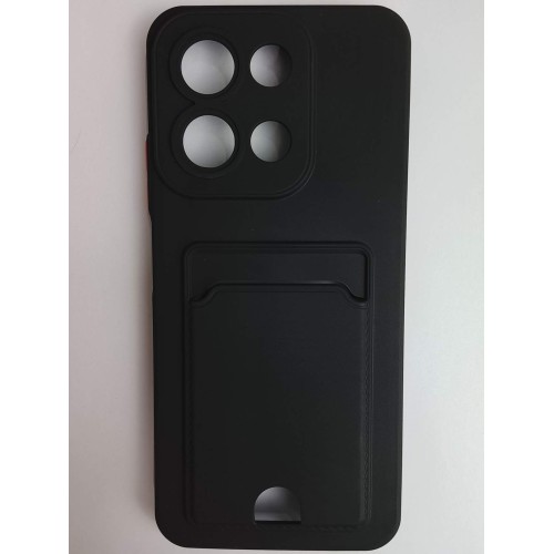 Чехол силиконовый Xiaomi Redmi 15C/POCO C85 матовый цветной с визитницей черный