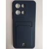 Чехол силиконовый Xiaomi Redmi 15C/POCO C85 матовый цветной с визитницей синий