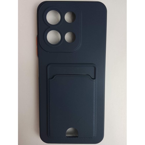 Чехол силиконовый Xiaomi Redmi 15C/POCO C85 матовый цветной с визитницей синий