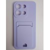 Чехол силиконовый Xiaomi Redmi 15C/POCO C85 матовый цветной с визитницей сиреневый