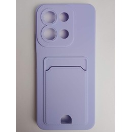 Чехол силиконовый Xiaomi Redmi 15C/POCO C85 матовый цветной с визитницей сиреневый