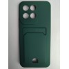 Чехол силиконовый Xiaomi Redmi 17 матовый цветной с визитницей зеленый 