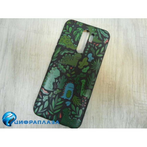Чехол силиконовый Xiaomi Redmi 9 Black Print (001)