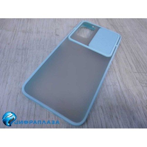 Чехол силиконовый Xiaomi Redmi 9T с подвижной защитой камеры бирюзовый
