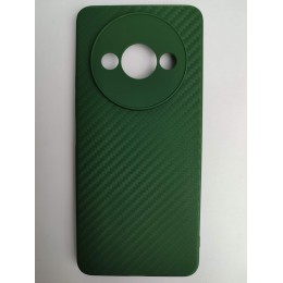 Чехол силиконовый Xiaomi Redmi А3/A3X/POCO C61 карбон зеленый