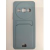 Чехол силиконовый Xiaomi Redmi А3/A3X/POCO C61 матовый цветной с визитницей серый