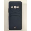 Чехол силиконовый Xiaomi Redmi А3/A3X/POCO C61 матовый цветной с визитницей темно-синий