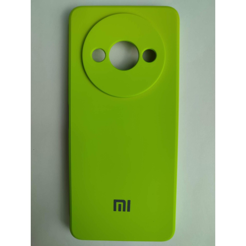 Чехол силиконовый Xiaomi Redmi А3/A3X/POCO C61 Silicone Case с лого салатовый