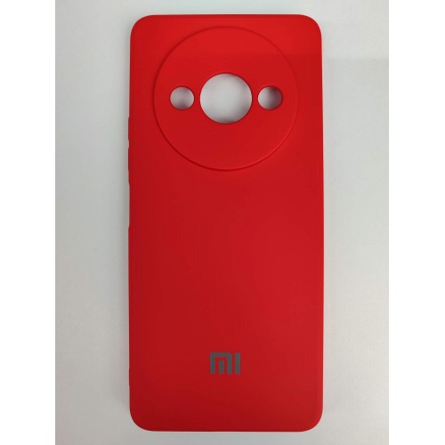 Чехол силиконовый Xiaomi Redmi А3 Silicone Cover с лого красный