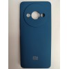 Чехол силиконовый Xiaomi Redmi А3 Silicone Cover с лого темно-синий