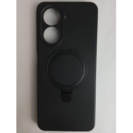 Чехол силиконовый Xiaomi Redmi A5/POCO C71 MagSafe цветной с кольцом черный