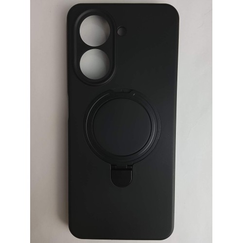 Чехол силиконовый Xiaomi Redmi A5/POCO C71 MagSafe цветной с кольцом черный