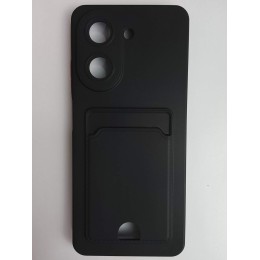 Чехол силиконовый Xiaomi Redmi A5/POCO C71 матовый цветной с визитницей черный