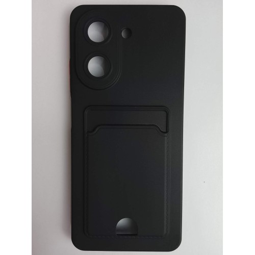 Чехол силиконовый Xiaomi Redmi A5/POCO C71 матовый цветной с визитницей черный