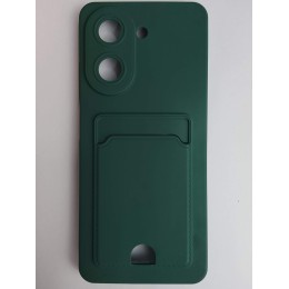 Чехол силиконовый Xiaomi Redmi A5/POCO C71 матовый цветной с визитницей зеленый