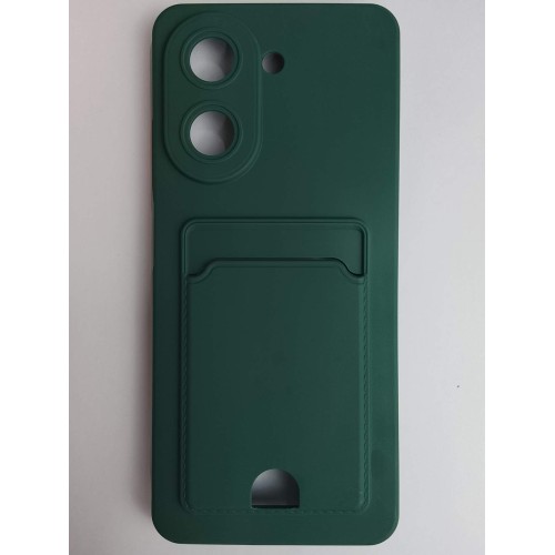 Чехол силиконовый Xiaomi Redmi A5/POCO C71 матовый цветной с визитницей зеленый
