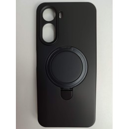 Чехол силиконовый Xiaomi Redmi А7 Pro MagSafe цветной с кольцом черный