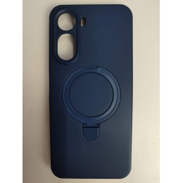 Чехол силиконовый Xiaomi Redmi А7 Pro MagSafe цветной с кольцом синий