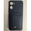 Чехол силиконовый Xiaomi Redmi А7 Pro матовый цветной с визитницей синий